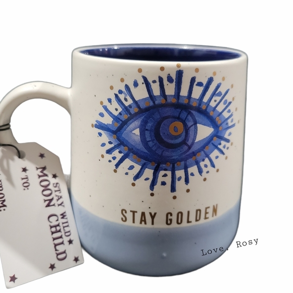 Evil Eye "Stay Golden" Mug Stay Wild Moon Child - Picture 2 of 2